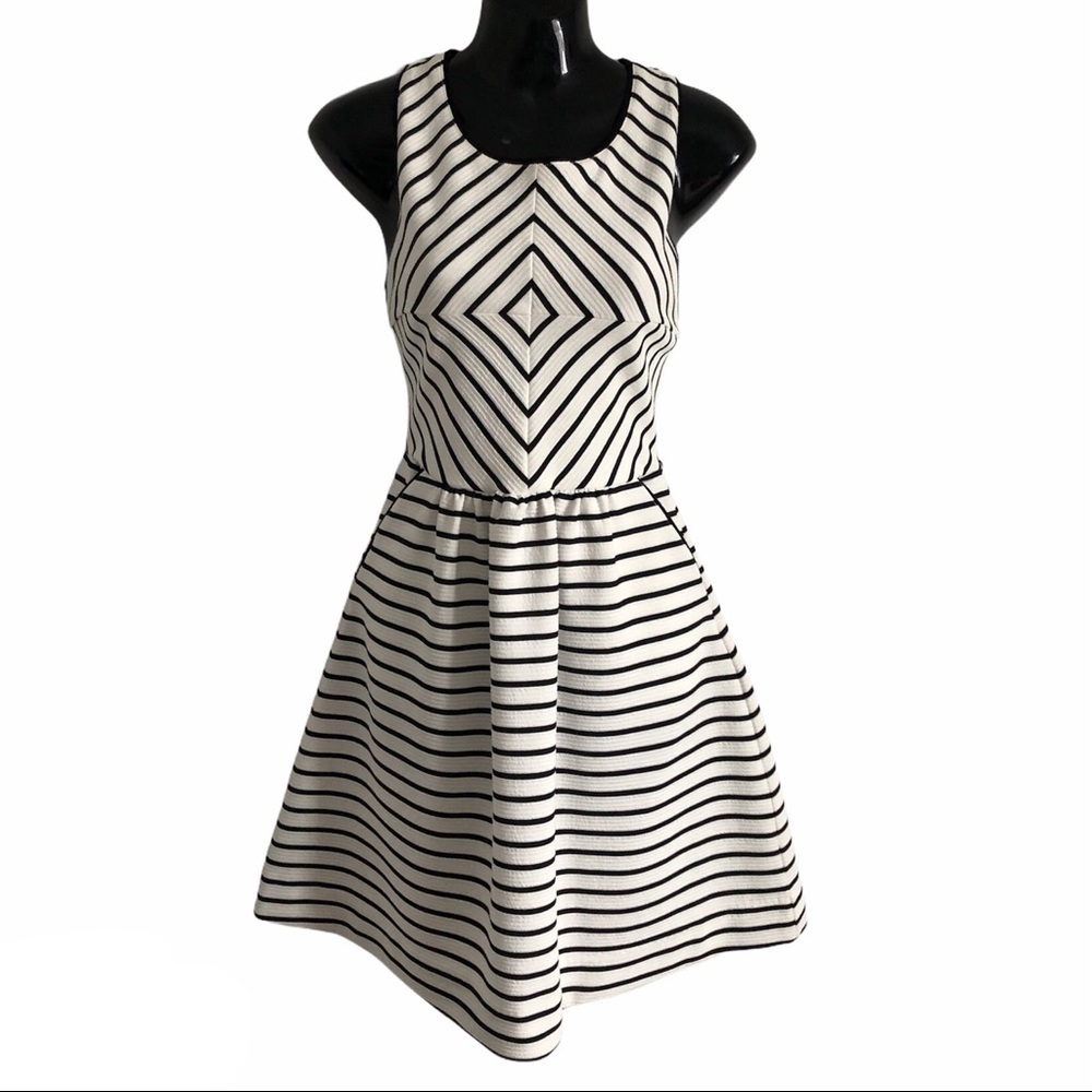 Anthropologie Black and White Striped Dress